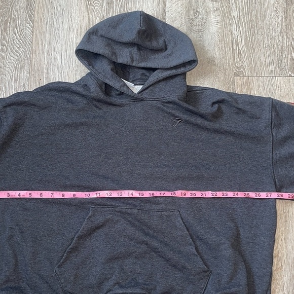 Gymshark gray cropped hoodie size xxl pull over sweatshirt - Picture 5 of 7